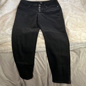 1822 denim black denim skinny pants size 12 with pockets
